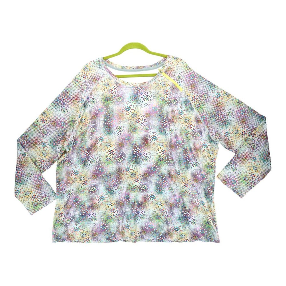 Reel Legends Shirt Women Plus Size 3XL‎ Keep it Cool Pull Over Top Jersey Zip